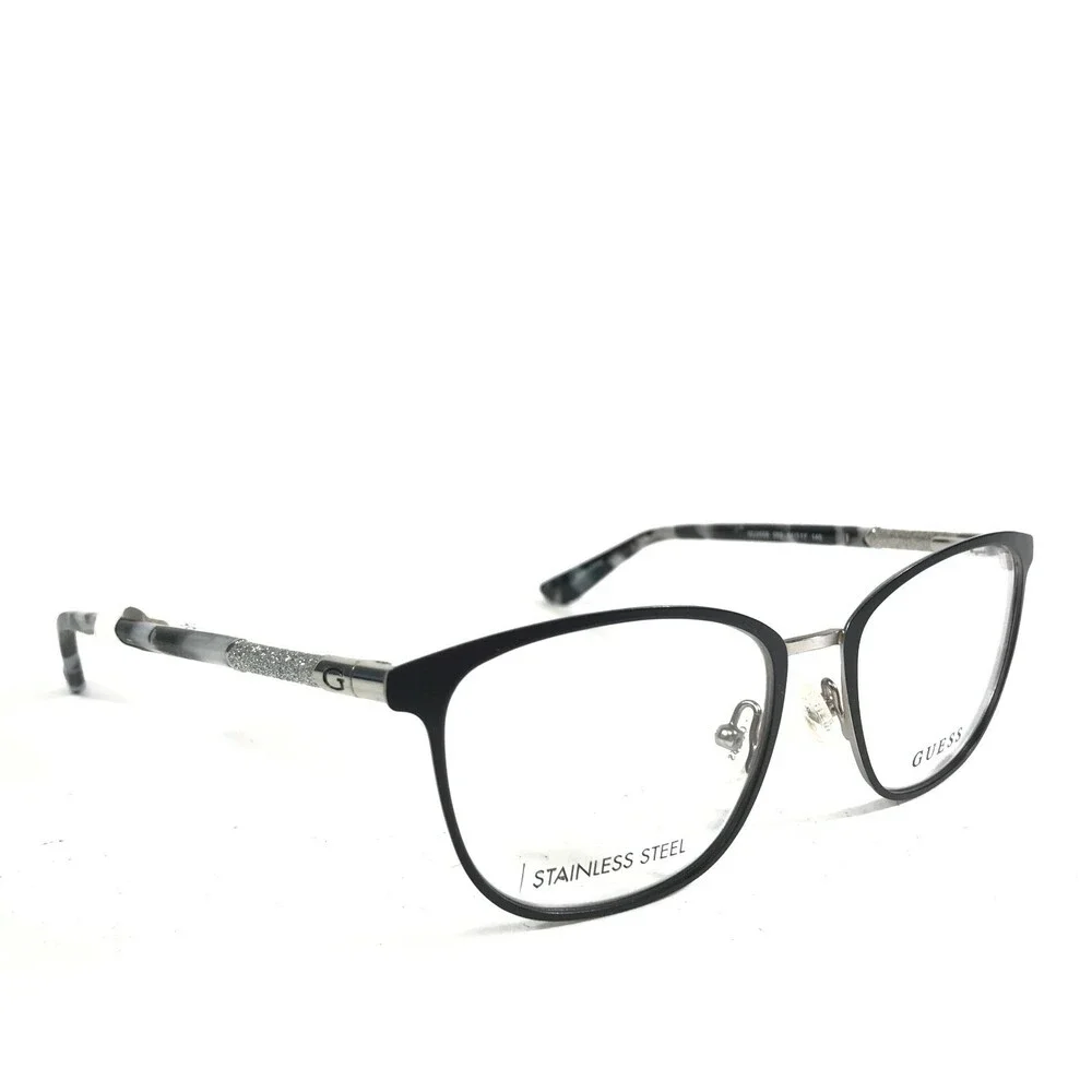 Guess GU2659 002 MATTE Eyeglasses Frames Black Gray Round Full Rim 51-17-140